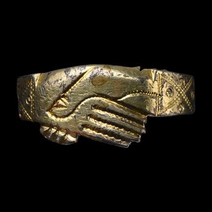 Mittelalterlicher, vergoldeter Fede-Ring. 15.–16. 