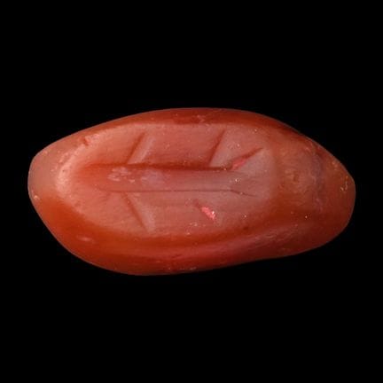 Sassanidischer Karneol-Stempelsiegel mit Fischmoti