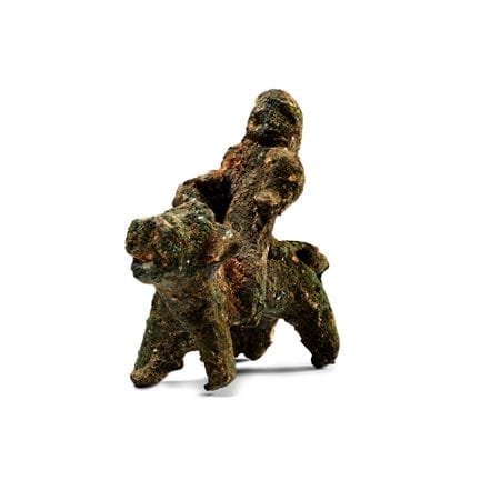 Bronzeskulptur eines Stierreiters aus Westasien. 1
