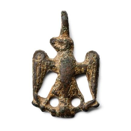 Pendentif en bronze doré en forme d'aigle de cheva