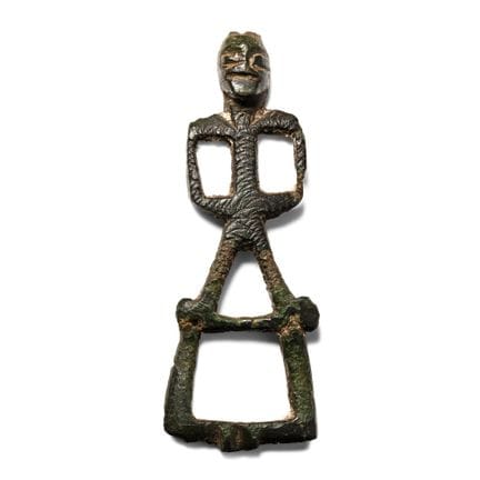 Wikinger-Bronzeschnalle mit Odin. Um das 11. Jahrh