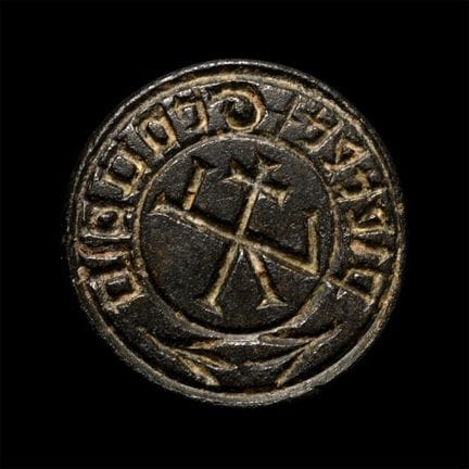 Mittelalterliche Siegelmatrize aus Bronze mit Mono