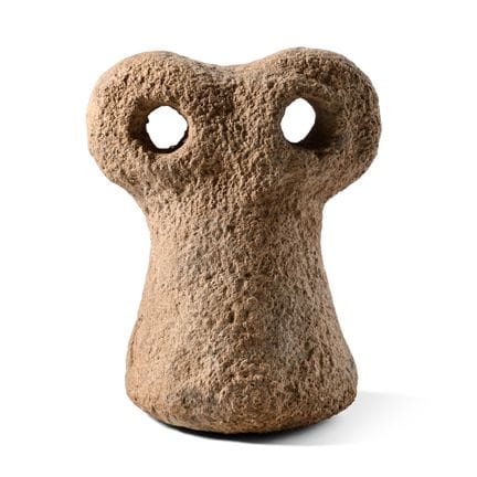 Tonfigur im Tell-Brak-Stil mit Augen. Um 3500–3000