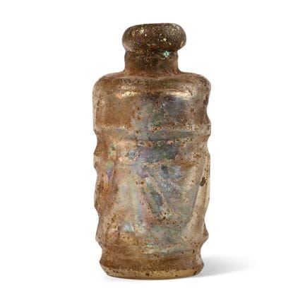 Sassanidische Miniatur-Parfümflasche aus Glas. Um 