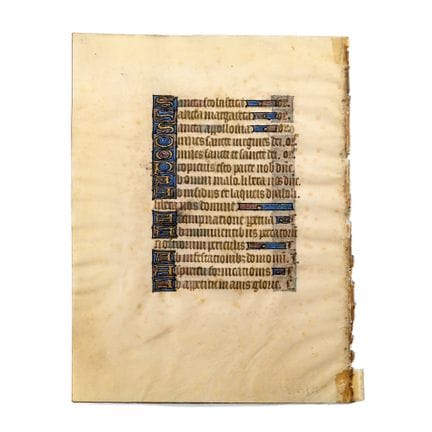 Page de manuscrit médiéval en vélin, issue d’un li