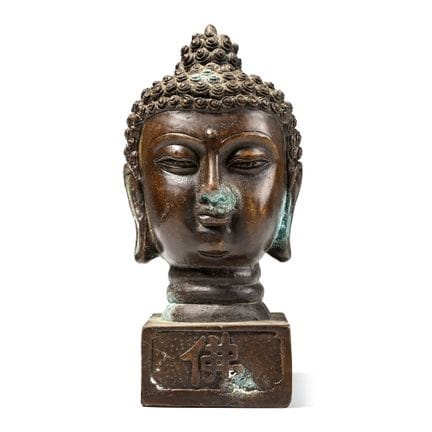 Sceau vintage en bronze représentant la tête du Bo