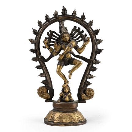 Statue antique en bronze représentant Shiva en tan