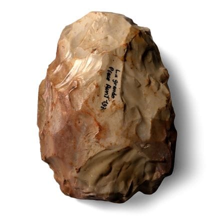 Couteau biface en silex taillé de l'Âge de pierre 
