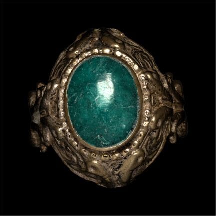Bague de style bédouin de couleur argentée, ornée 