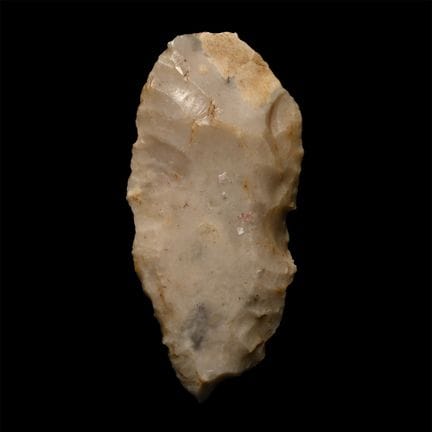 Couteau biface en silex taillé de l'âge de pierre,