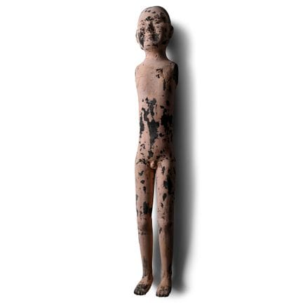 Grande figurine chinoise de la dynastie Han en ter