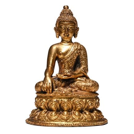 Statuette en bronze doré de l'Himalaya représentan
