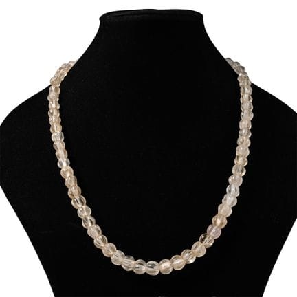 Collier en perles de cristal de roche en forme de 