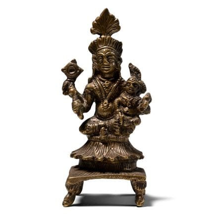 Statue antique en bronze représentant Vishnu avec 