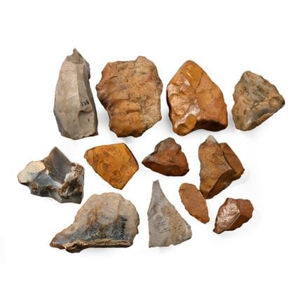 Collection de noyaux et d’outils en silex de l’Âge