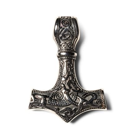 Grand pendentif en acier poli, réplique du marteau