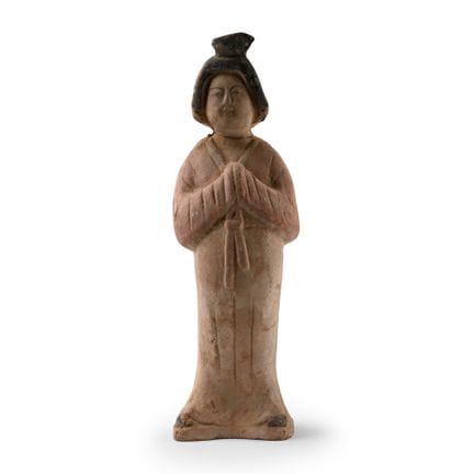 Figurine en terre cuite peinte de style chinois de