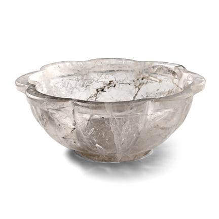 Bol indien en cristal de roche sculpté. XIXe siècl