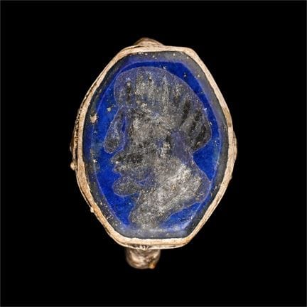 Bague bédouine de couleur argentée avec pierre pré