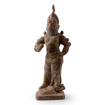 Figurine chinoise représentant un soldat gardien d