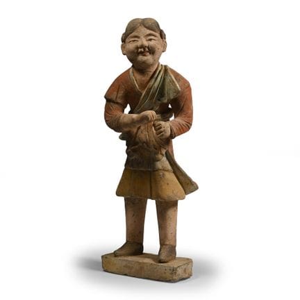 Figure de marié en terre cuite de style Tang. 19e-
