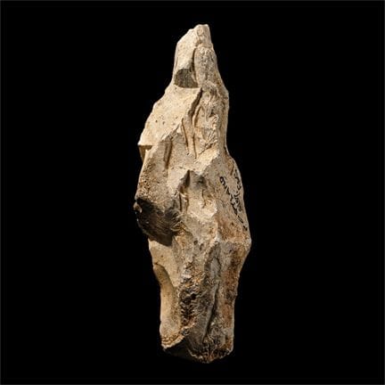 Hacha de piedra negra tallada de la Edad de Piedra