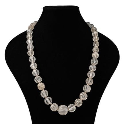Collier de perles en cristal de roche en forme de 