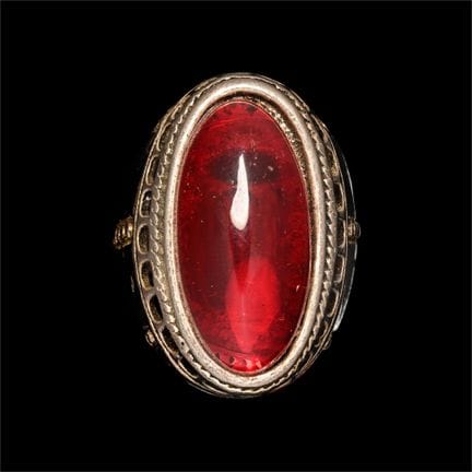 Bague bédouine de couleur argentée avec cabochon e