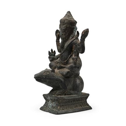 Ganesha en bronze d’Asie du Sud-Est, assis sur un 
