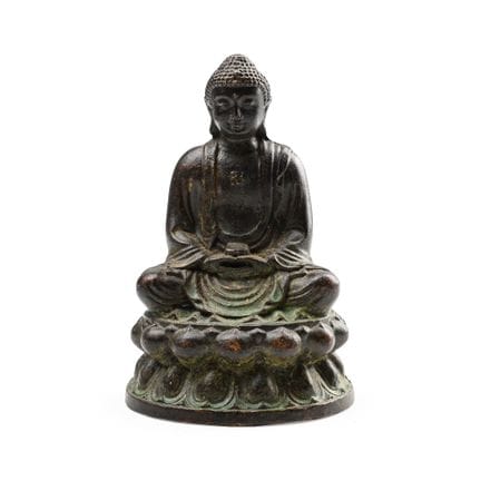 Statue en bronze représentant un Bouddha assis. Ch