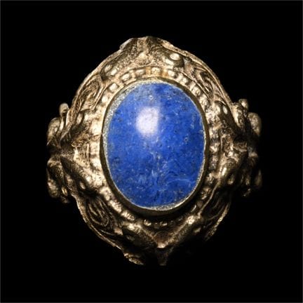 Bague de style bédouin de couleur argentée, ornée 