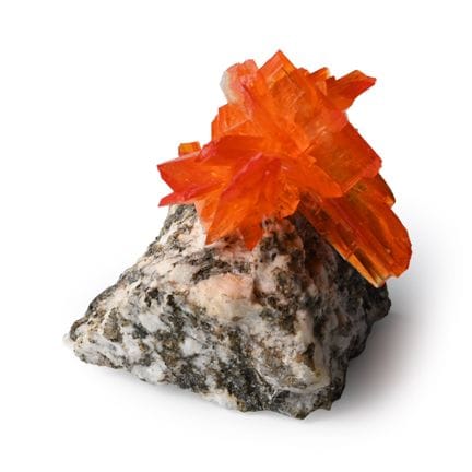 Vivid Orange Synthetic Arcanite Crystal Display Sp