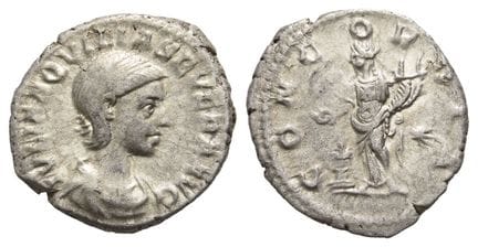 Denario d'argento di Aquilia Severa. . Denario d'a