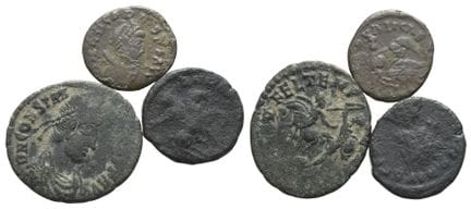 Group of Three [3] Late Roman AE Coins. . Group of