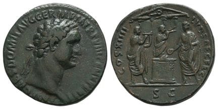Domitian AE As. . Domitian AE As. AD 88. Rome mint