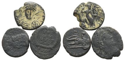 Group of Three [3] Late Roman AE Coins. . Group of