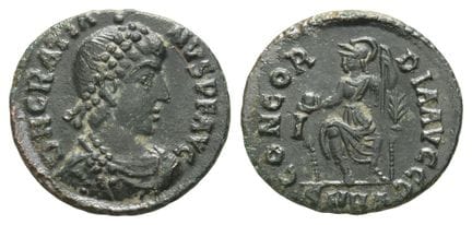 Gratian BI Nummus. . Gratian BI Nummus. AD 378-383