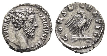 Divus Marcus Aurelius AR Denarius. Well-Struck and