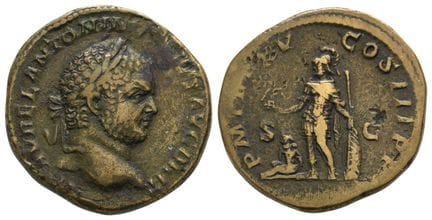 Caracalla AE Sestertius. . Caracalla AE Sestertius