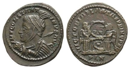 Moneta di Costantino I BI. . Moneta di Costantino 