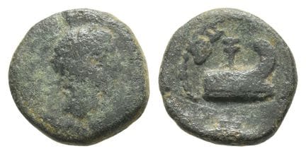 Trajan AE Hemiassarion of Half Assarion of Perge, 