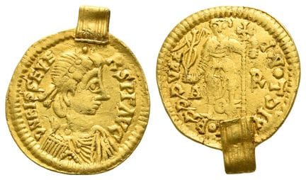 Visigoths. Pseudo-Imperial AV Solidus. . Visigoths