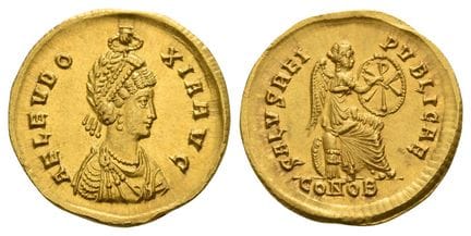 Aelia Eudoxia, Augusta AV Solidus. Aelia Eudoxia, 
