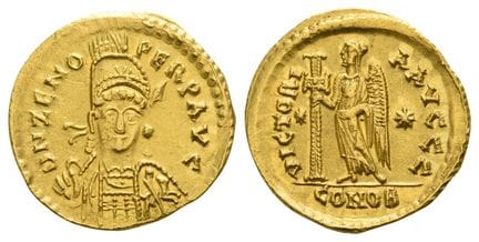 Zeno AV Solidus. Very Rare . Zeno AV Solidus. AD 4