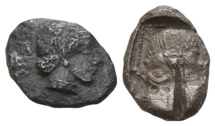 Philistia, Gaza AR Rb' Sql (Drachm). Extremely Rar