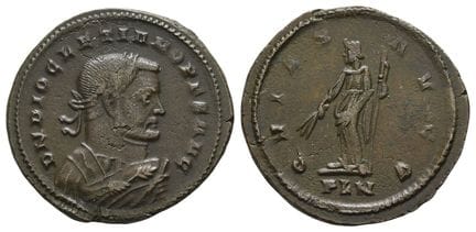 Nummo di Diocleziano BI. . Nummo di Diocleziano BI