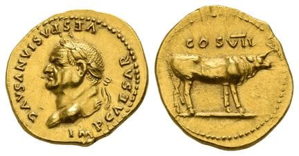 Vespasian AV Aureus. Well-Struck and With Pedigree