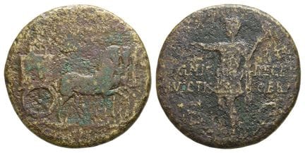 Germanicus AE Dupondius. . Germanicus AE Dupondius
