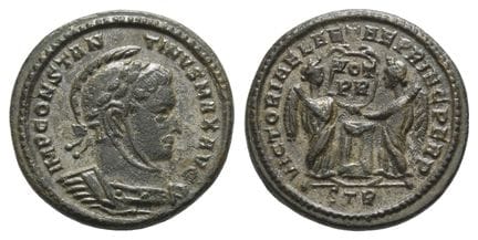 Moneta BI di Costantino I. . Moneta BI di Costanti