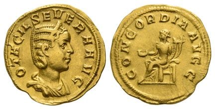 Otacilia Severa, aureo d'argento e oro. Estremamen